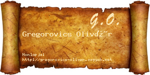 Gregorovics Olivér névjegykártya